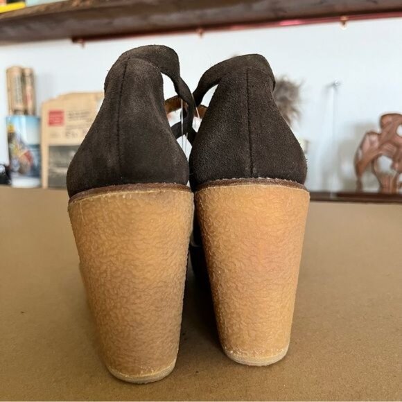 Castaner Wedge Rubber Suede Maryjane Platform Heels - Picture 5 of 9